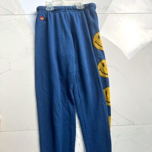 Aviator Nation Smiley Sweatpants - Royal blue